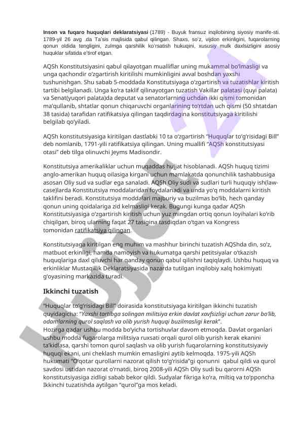 Inson va fuqaro huquqlari deklaratsiyasi tarixi
