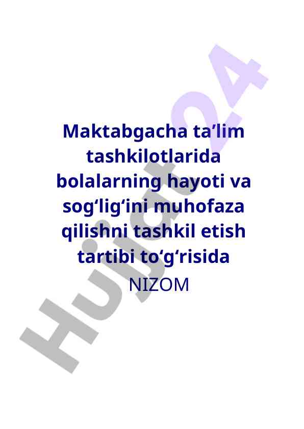 Maktabgacha ta’limda bolalarning sog‘ligini muhofaza qilish