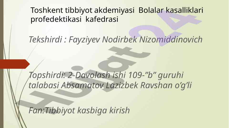 Bolalarda zararli odatlar tahlili va profilaktikasi