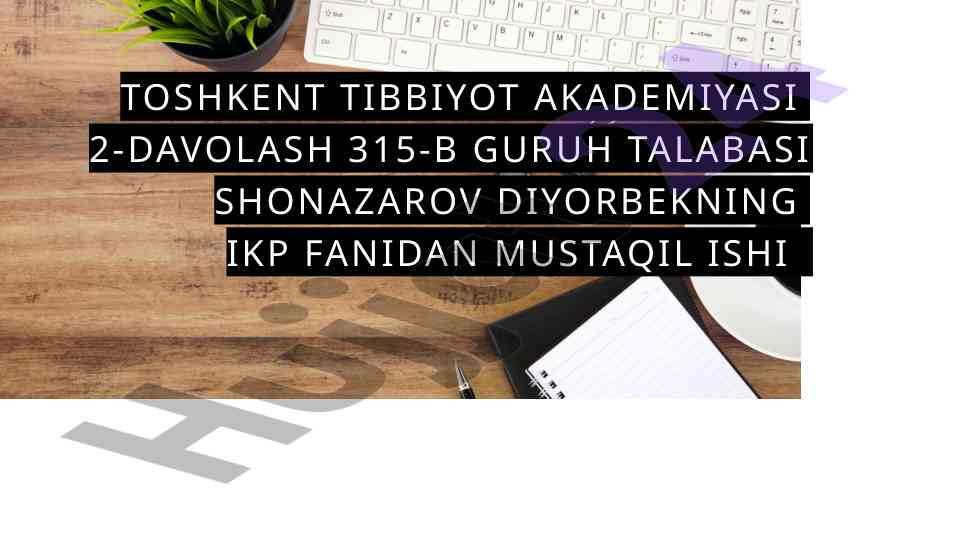Bexterev kasaligi symptomalogiyasi haqida mustaqil ish