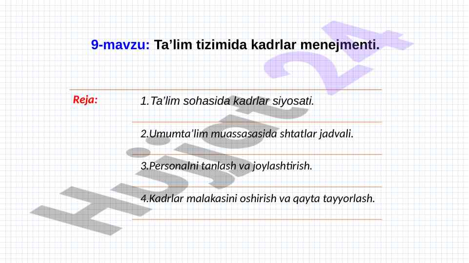 Kadrlar menejmenti ta’lim tizimida