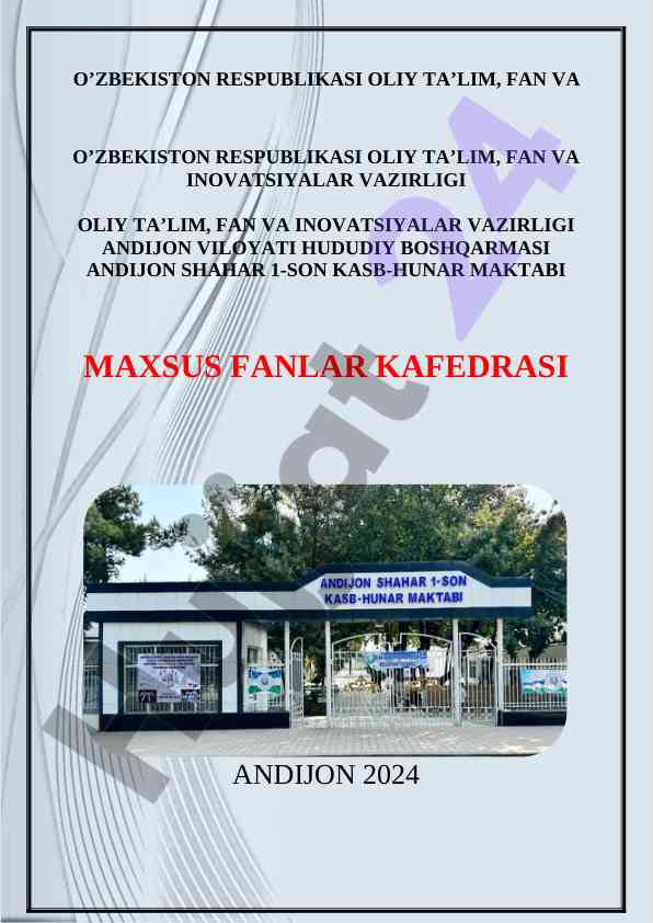O‘zbekiston respublikasi oliy ta’lim va inovatsiya 2024