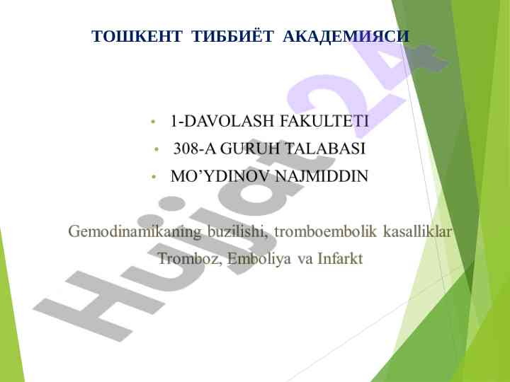 Qon aylanish tizimi va buzilishlari tahlili