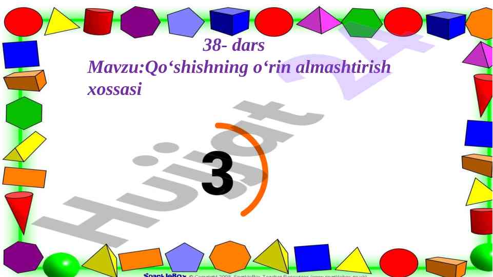 Qo‘shishning o‘rin almashtirish xossasi