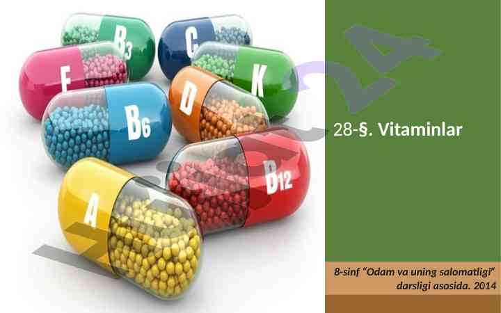 Vitaminlar odam va uning salomatligi darsligi