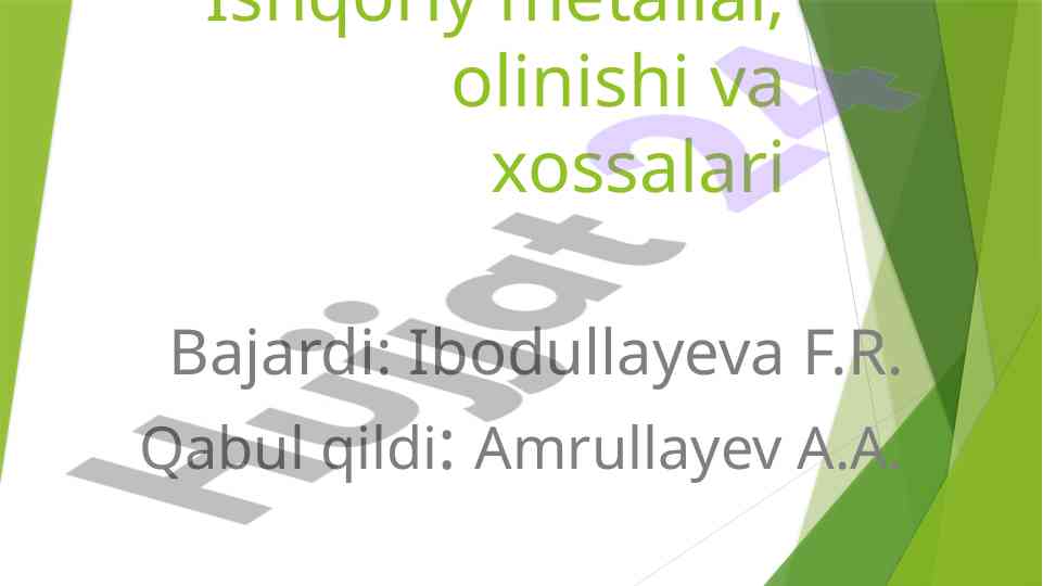 Ishqoriy metallar: olinishi va xossalari haqida ma'lumot