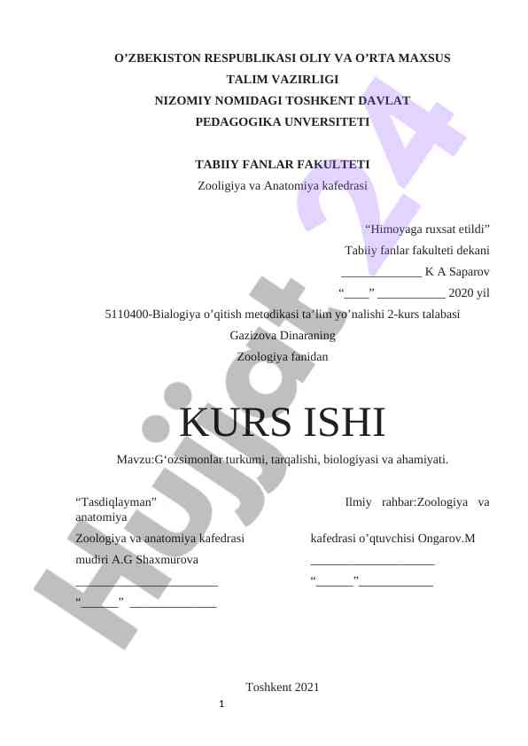 G‘ozsimonlar turkumi va biologiyasi haqida