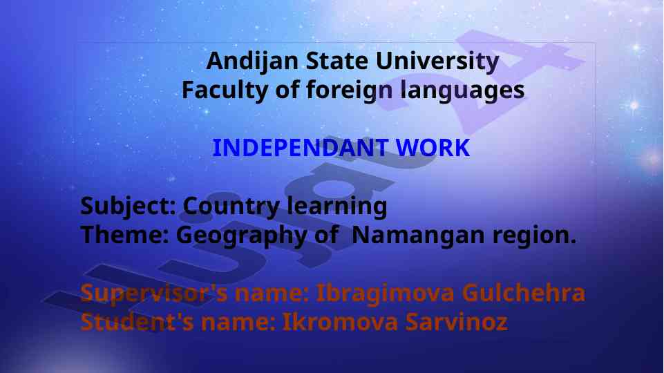 Geography of namangan region