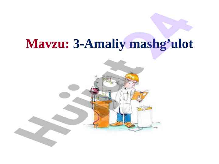 Metallar mavzusi bo'yicha tajribaviy mashg'ulot