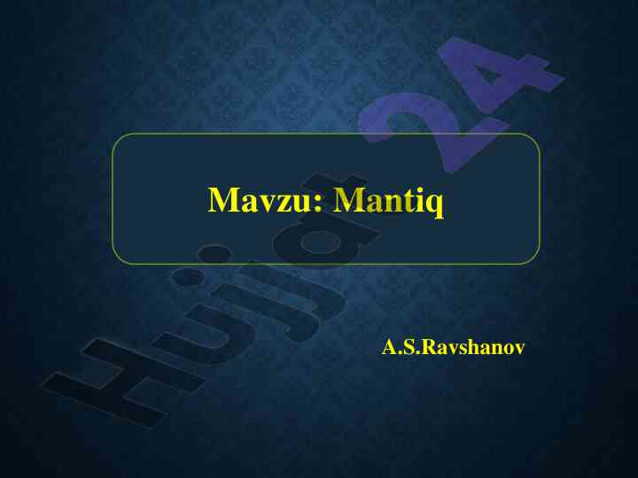 Mantiqa tafakkur va uning ahamiyati