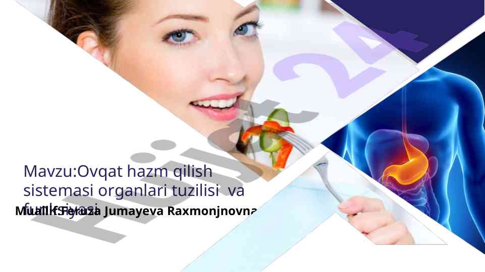 Ovqat hazm qilish sistemasi organlari tuzilishi