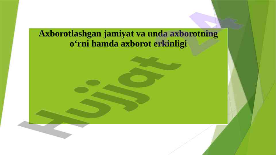 Axborotlashgan jamiyatning tarixi va evolyutsiyasi
