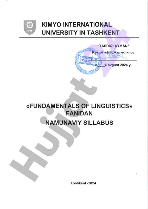 Fundamentals of linguistics syllabus overview