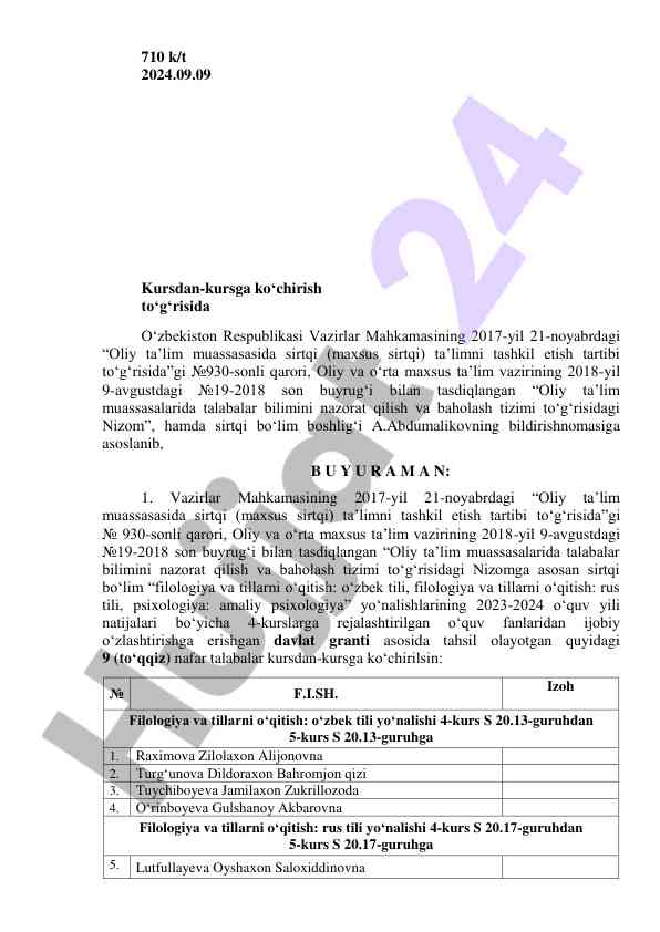 Oliy ta'limda sirtqi ta'lim tizimi 2024