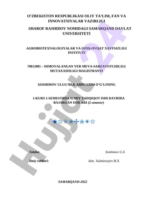 Ilmiy tadqiqot ishlari amaliyoti bo‘yicha tavsiyalar
