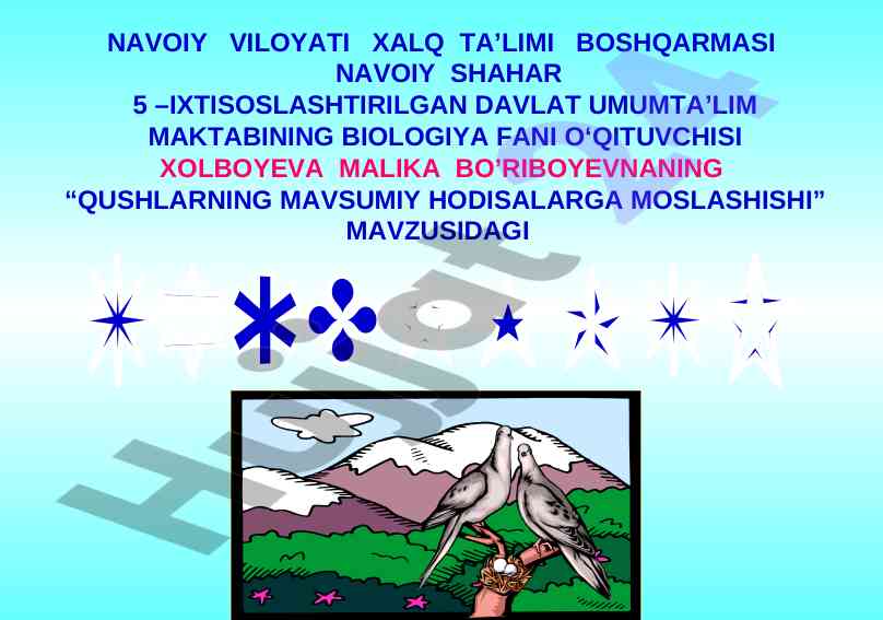 Qushlarning mavsumiy hodisalarga moslashishi