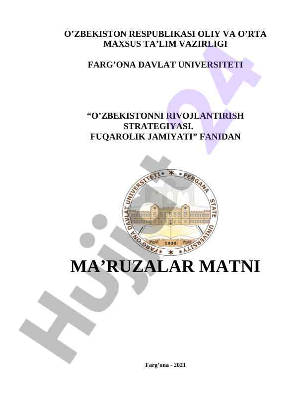O‘zbekiston rivojlanish strategiyasi fuqarolik jamiyati