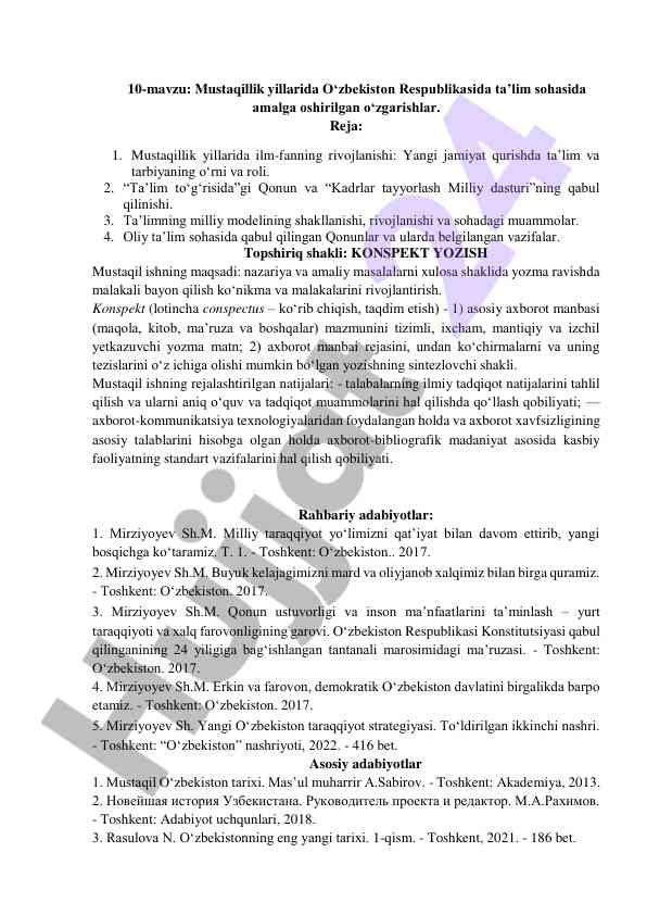 O‘zbekiston ta’lim sohasida o‘zgarishlar tahlili