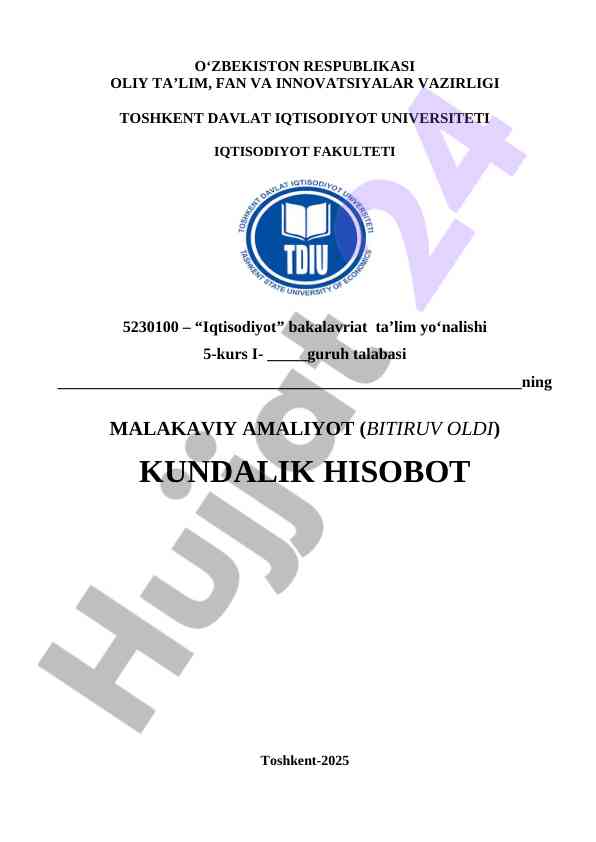 Mikrokreditbank    Malakaviy amaliyot hisobotlari      Mikrokreditbank amaliyot hisoboti.      