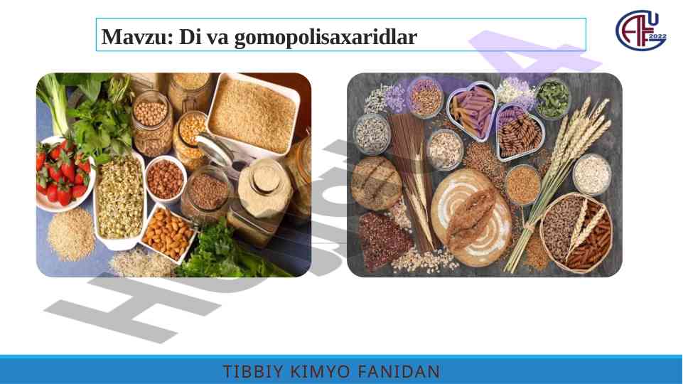 Di va gomopolisaxaridlar tibbiy kimyo fanidan masalalar
