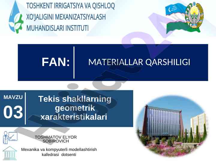 Tekis shakllarning geometrik xaraktersitikalarini o‘rganish