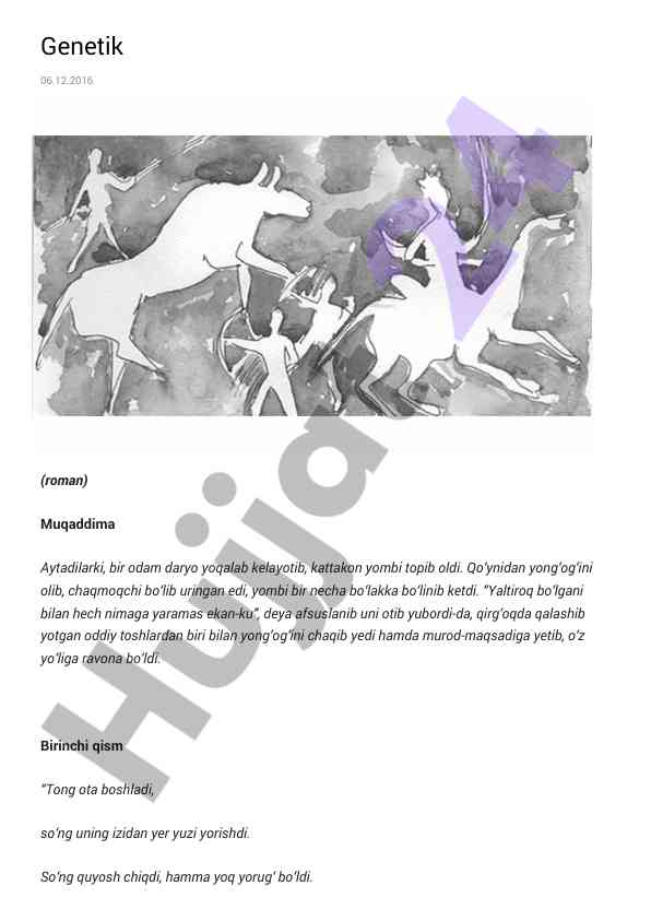 Odamning daryo yoqalab kelayotgani haqida hikoya