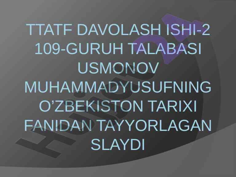 O‘zbek davlatchilik tarixi va jadidchilik ananasi