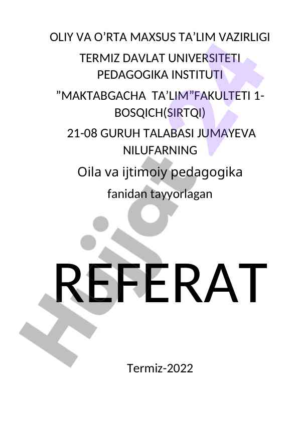 Mtt tarbiyachilarining oila bilan ishlari