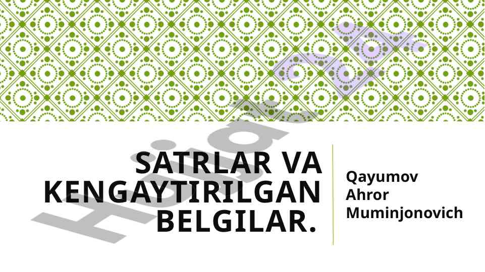 Satrlar va belgilar haqida qiziqarli ma'lumotlar