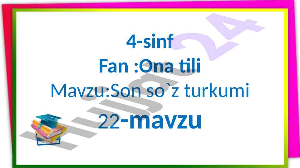 Son so`z turkumi mavzusi bo`yicha mashqlar