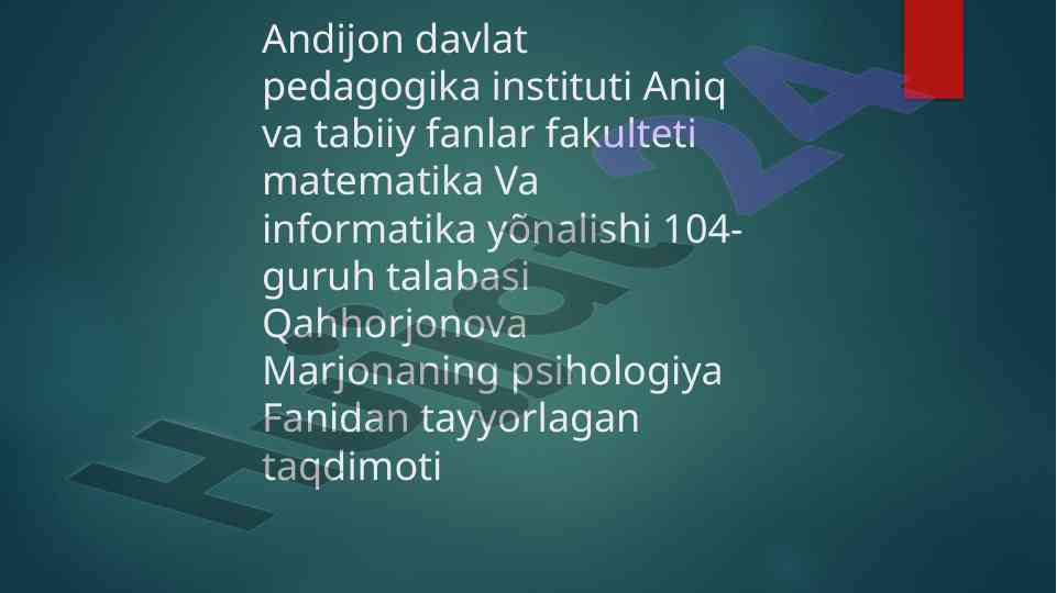 Psixik rivojlanish: ontogenezning ilk bosqichlari