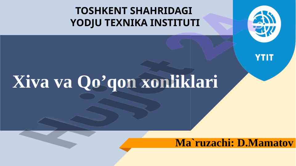 Xiva va qo’qon xonliklari tarixi