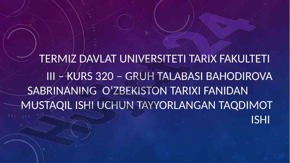 Turkiston muxtoriyati tarixi taqdimoti