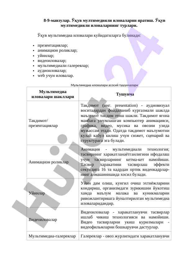 Multimediya ilovalari yaratish bo'yicha o'quv qo'llanma