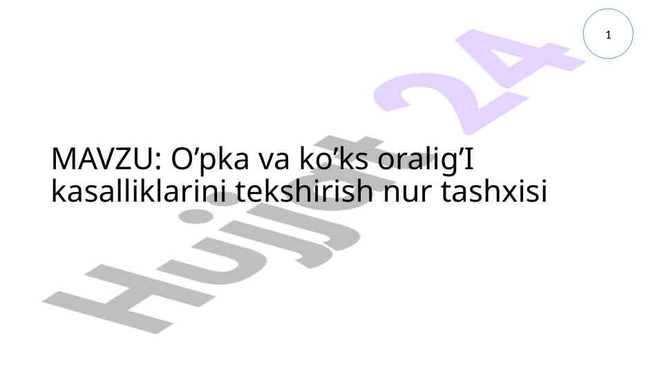 O’pka va ko’ks oralig’i kasalliklari tahlili