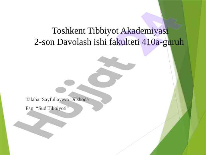 Sud tibbiyotida qon va dog'larini tekshirish