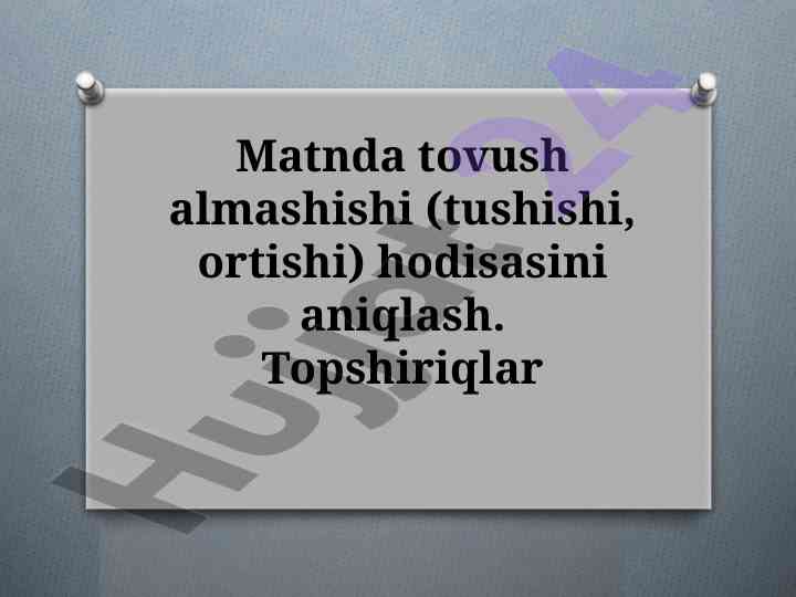 Tovush almashishi hodisasini aniqlash