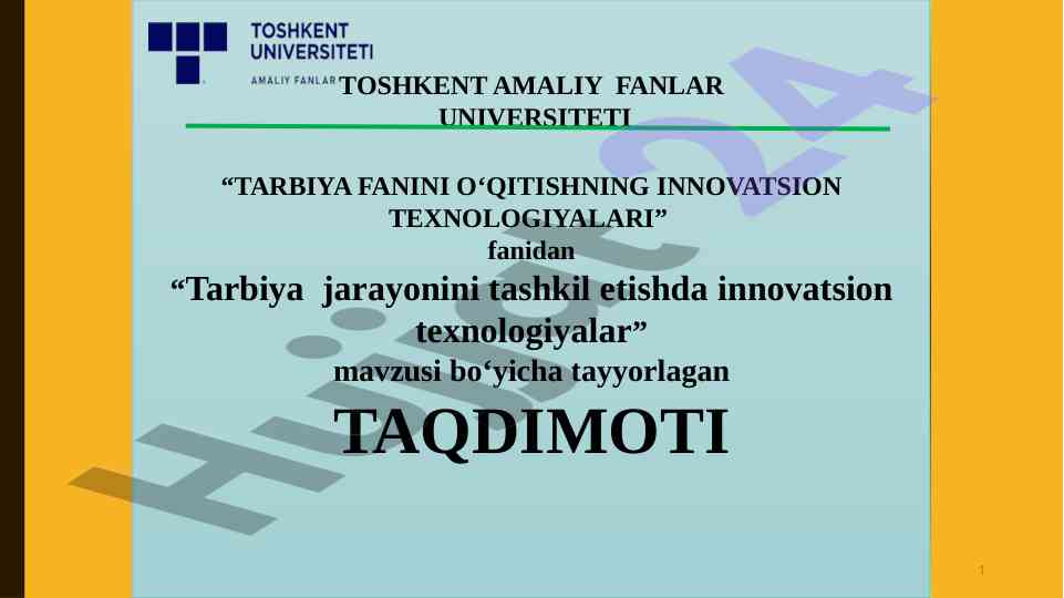 Innovatsion texnologiyalar ta'lim jarayonida