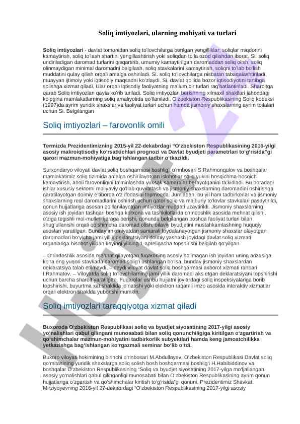 Soliq imtiyozlari: mohiyati va turlari