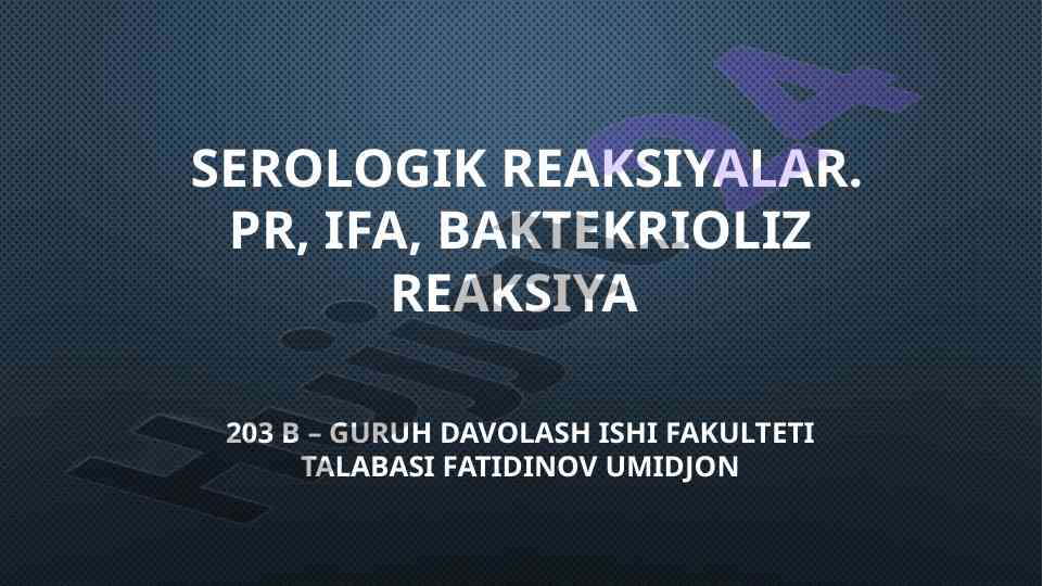 Presipitatsiya reaksiyasi va uning qo'llanilishi
