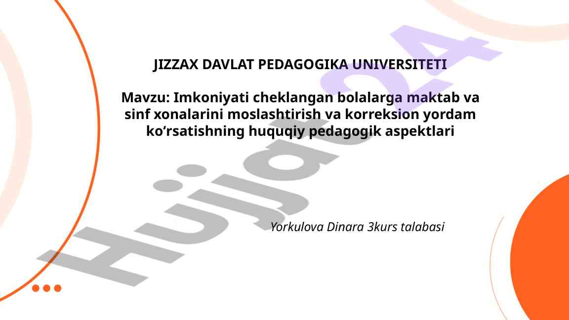 Imkoniyati cheklangan bolalar uchun ta'lim muhitini moslashtirish