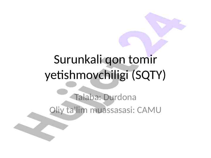 Surunkali qon tomir yetishmovchiligi tahlili