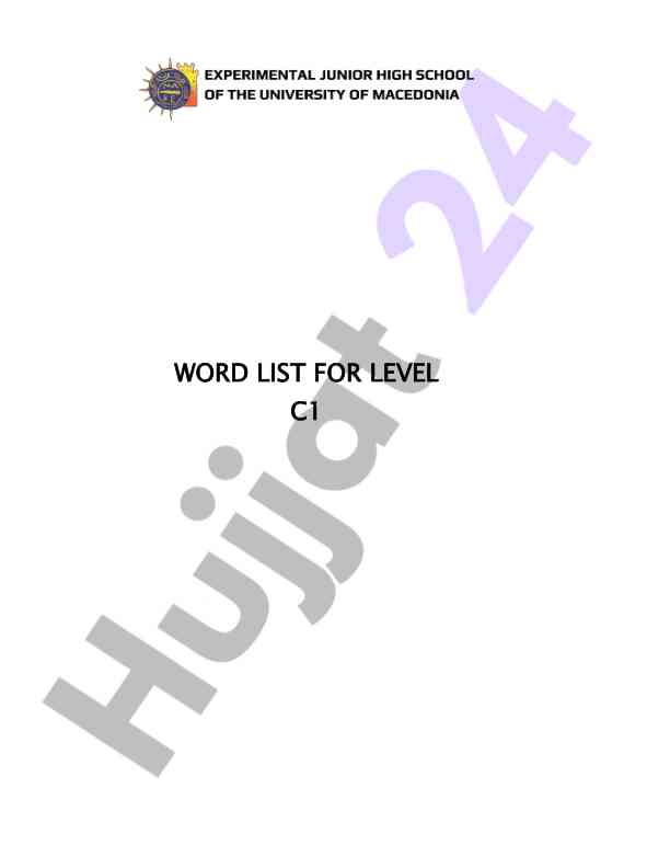 Word list for c1 level english learning