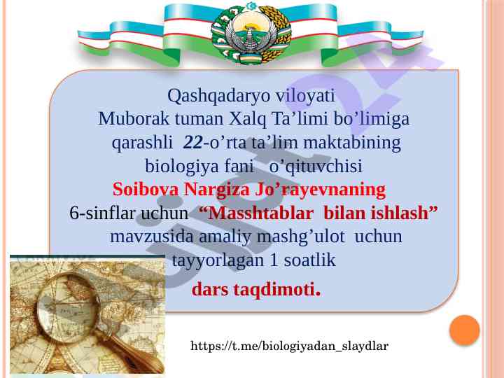 Masshtablar bilan ishlash amaliy mashg'uloti