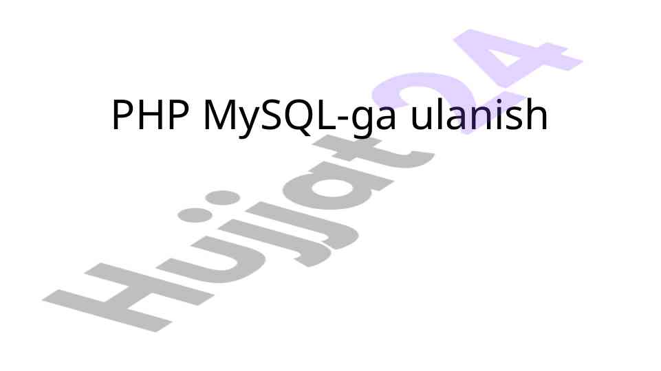Php va mysqli: ulanish va tahlil