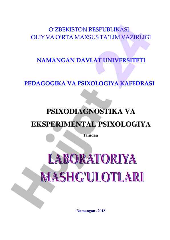 Psixodiagnostika va eksperimental psixologiya laboratoriyasi
