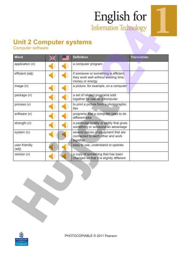 Computer systems and software efficient definitions