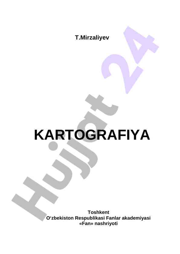 Kartografiya tarixi va usullari o‘quv qo‘llanmasi