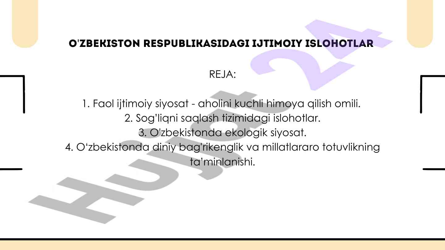 O'zbekiston ijtimoiy islohotlari tahlili