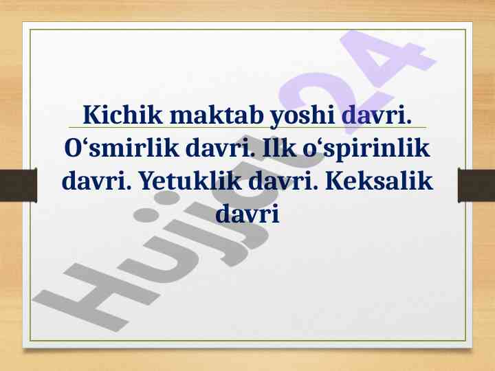 Kichik maktab yoshi davrida rivojlanish xususiyatlari